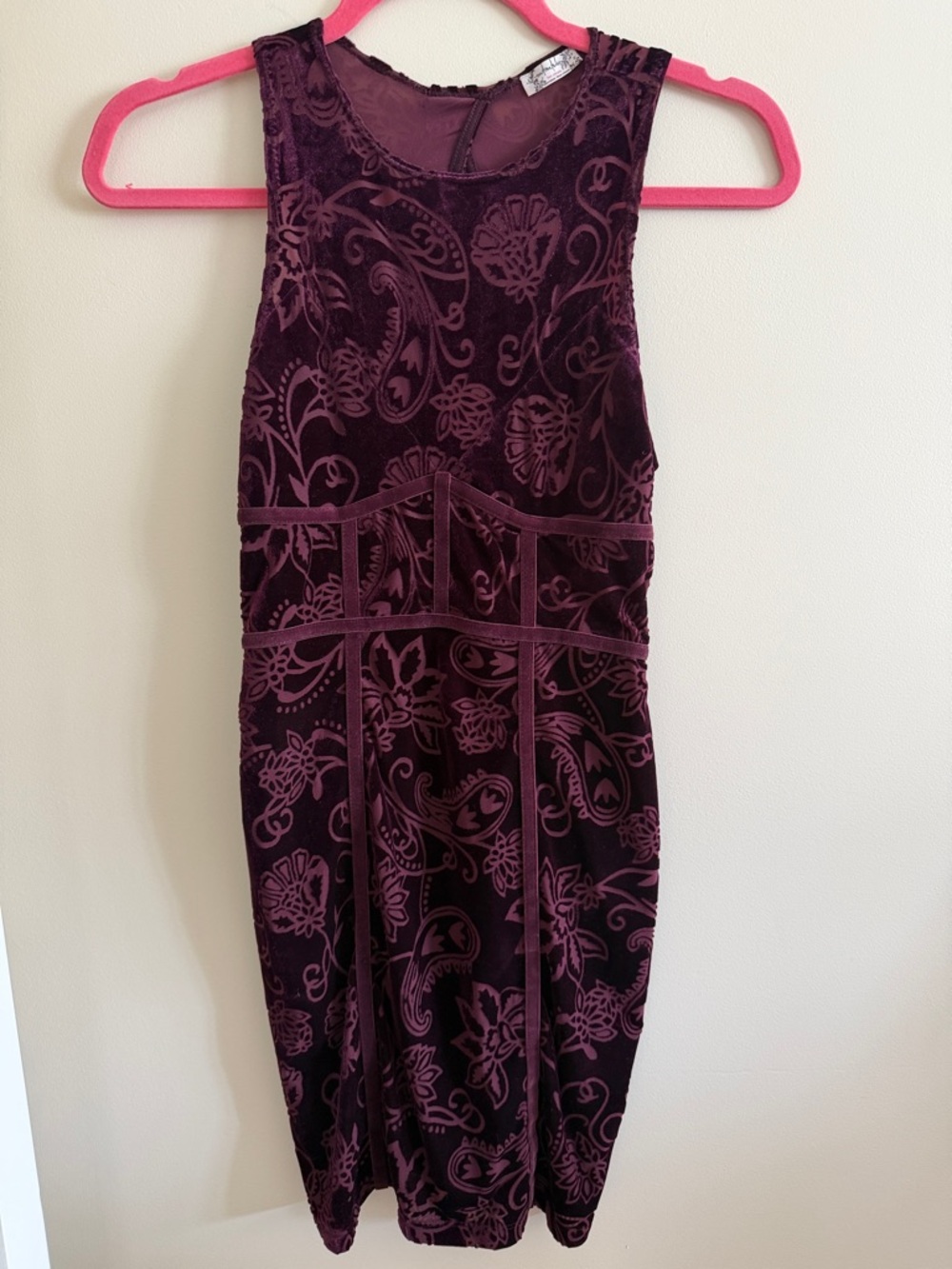 Free People Plum Velvet Burnout Midi Dress